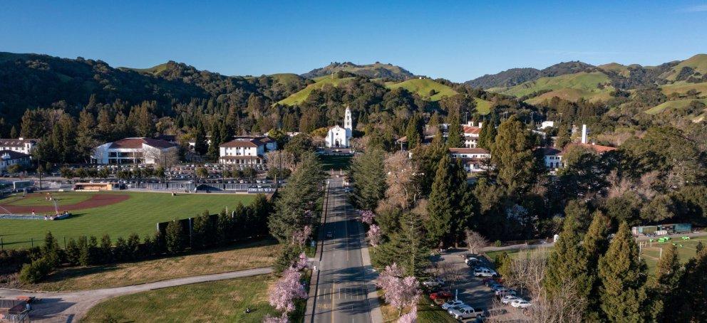 Aerial View of Saint Mary's College Campus a top west coast college